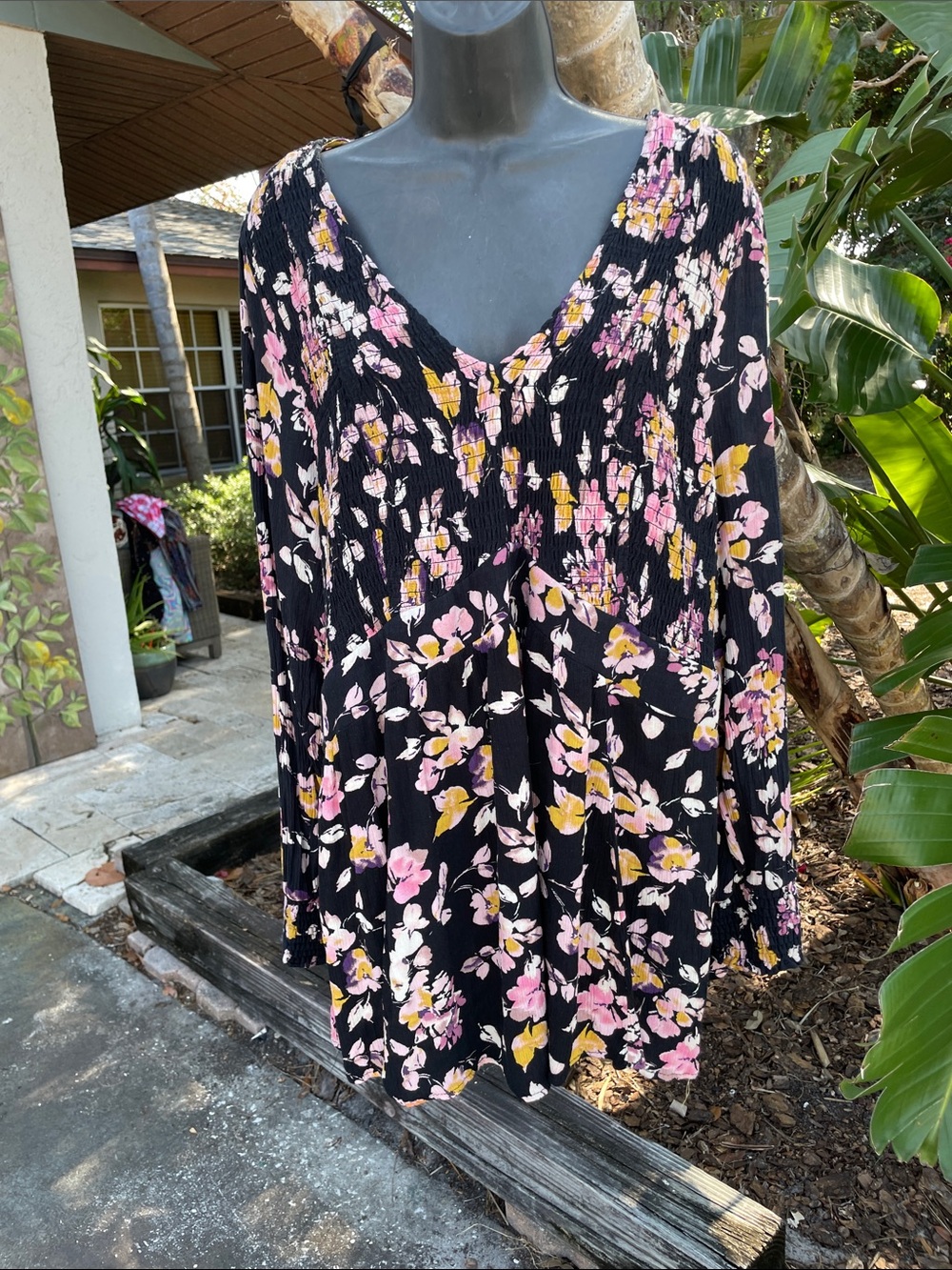 torrid dark floral bohemian top